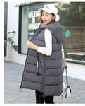 Brieuces  Autumn Winter Vest Women Waistcoat 2020 Female Sleeveless Vest Jacket Hooded Warm Long Vest Coat Colete Feminino